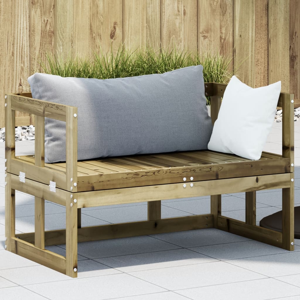 2-in-1 Gartensofa Verlängerbar Imprägniertes Kiefernholz