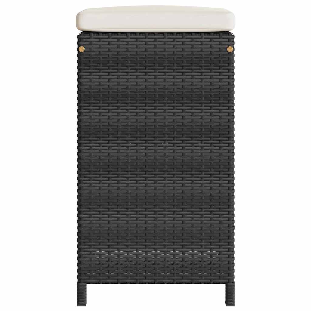 Garten-Barhocker mit Kissen 6 Stk. Schwarz Poly Rattan