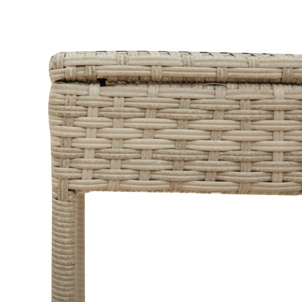 Sonnenliege mit Dach und Tisch Hellgrau Poly Rattan