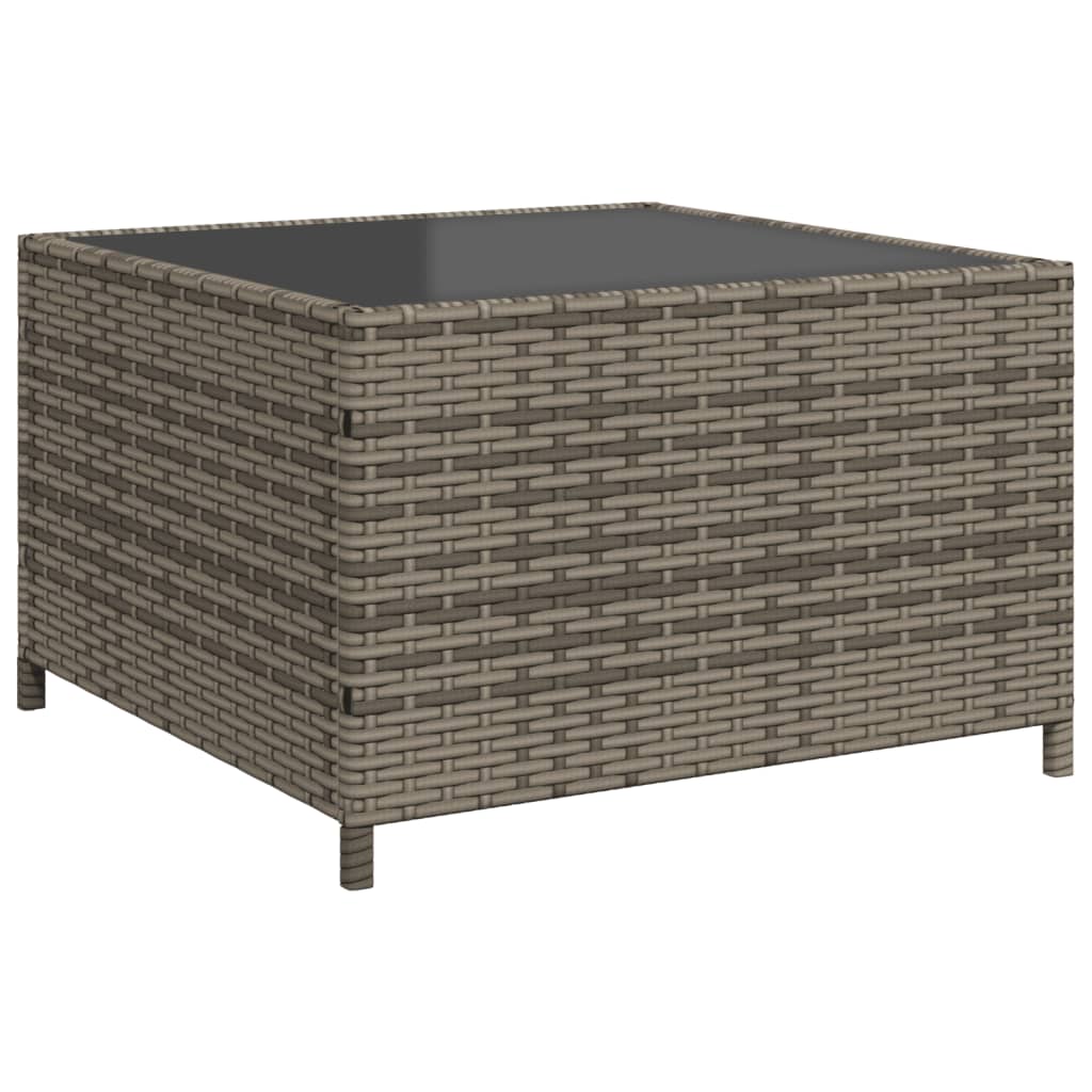 Gartensofa in L-Form mit Tisch und Kissen Grau Poly Rattan