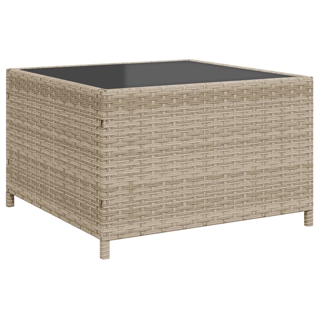 Gartensofa in L-Form mit Tisch und Kissen Hellgrau Poly Rattan