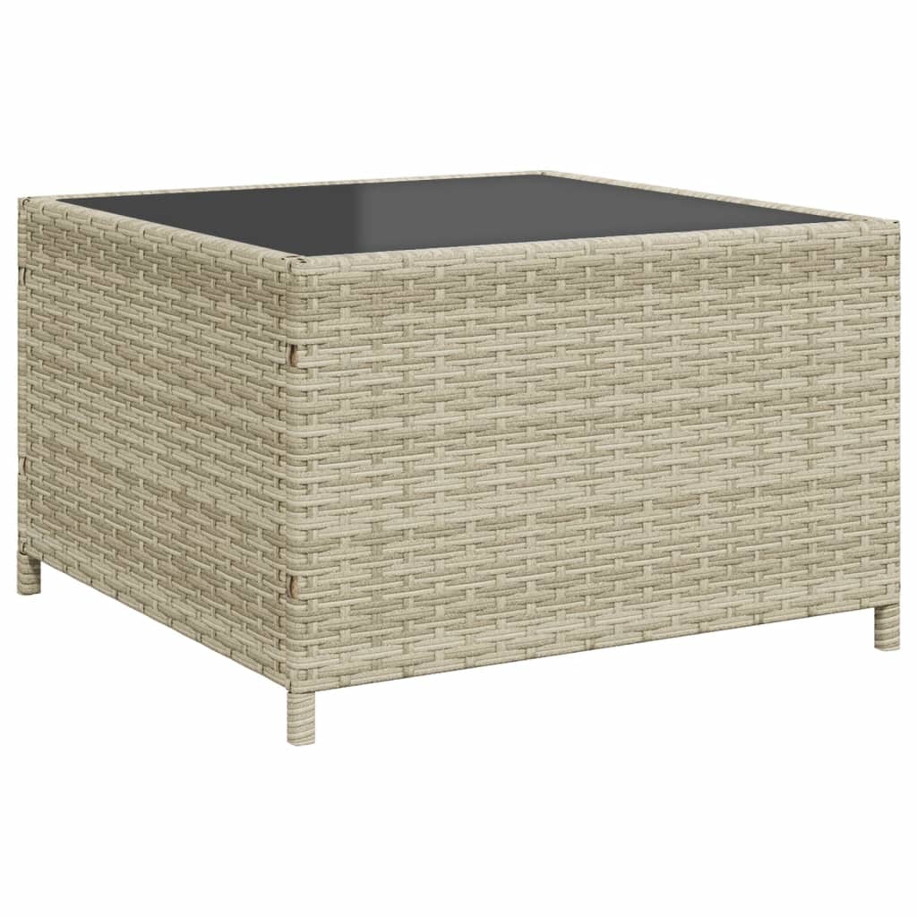 Gartensofa in L-Form mit Tisch und Kissen Hellgrau Poly Rattan