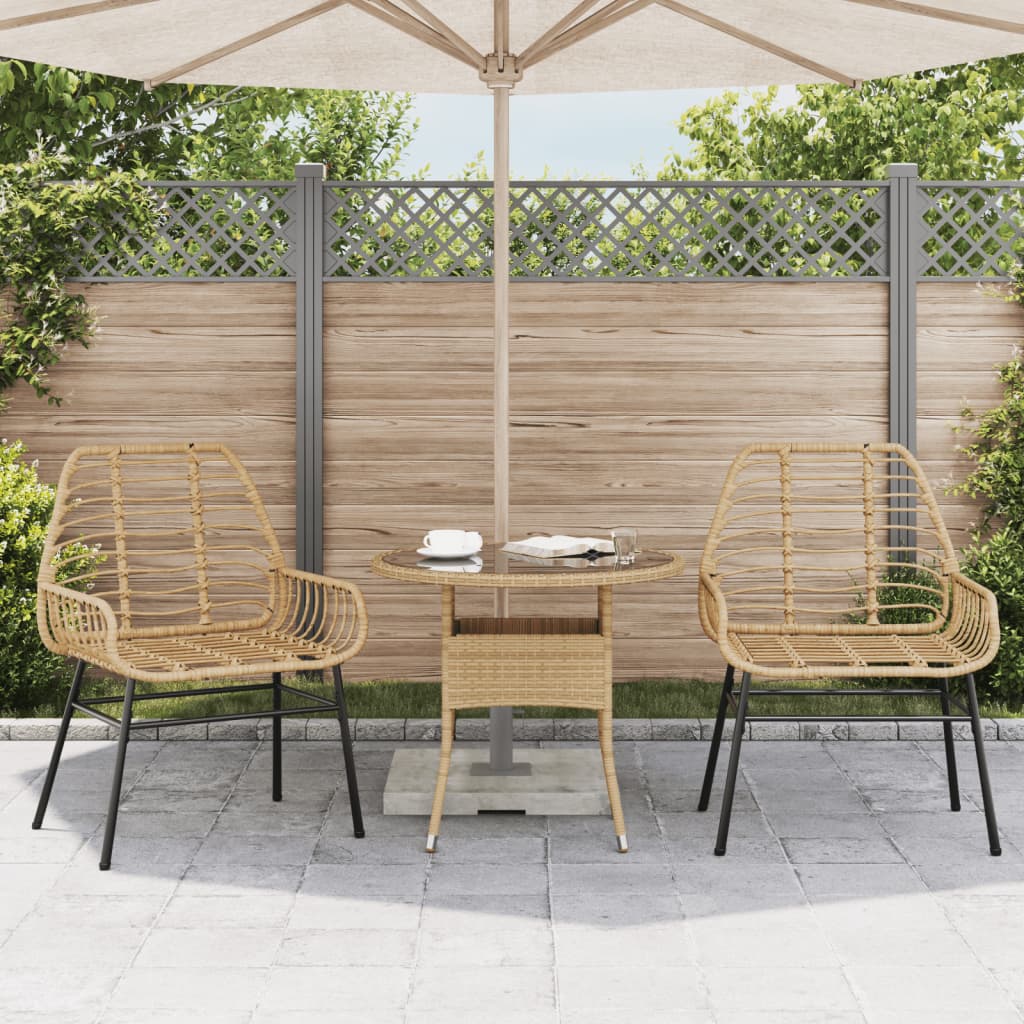 Gartenstühle 2 Stk. Braun Poly Rattan