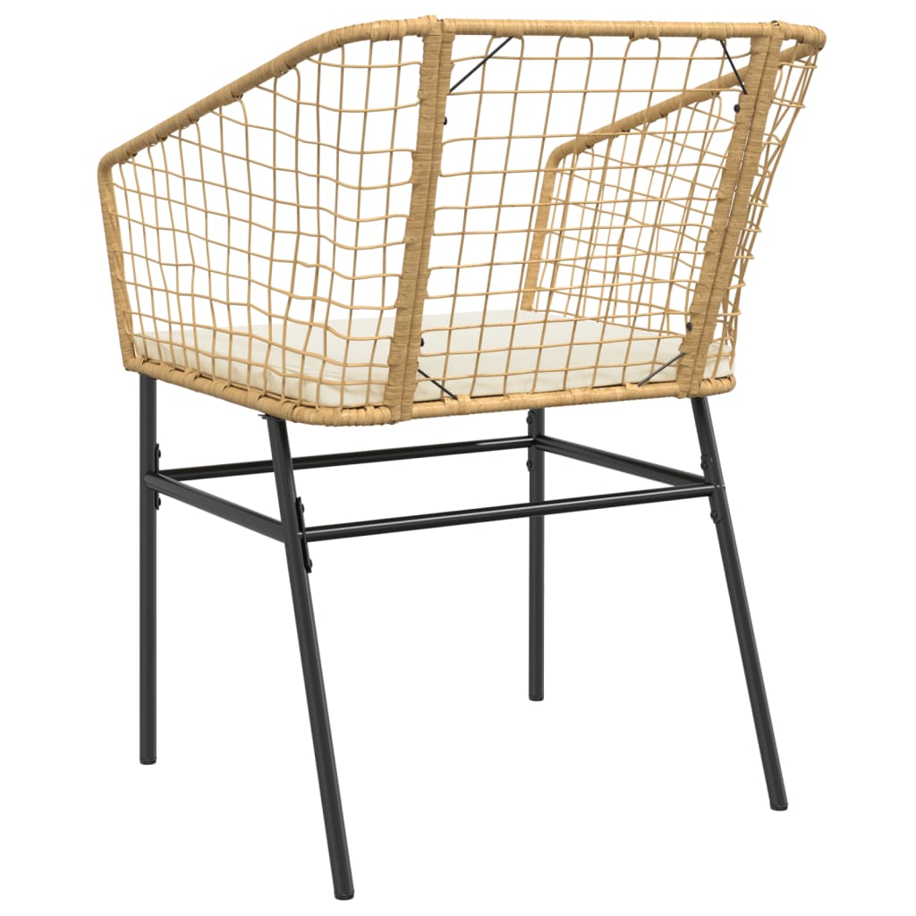 Gartenstühle 2 Stk. mit Kissen Braun Poly Rattan