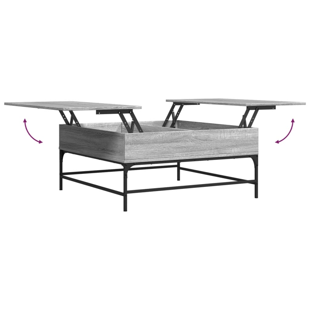 Couchtisch Grau Sonoma 95x95x45 cm Holzwerkstoff und Metall