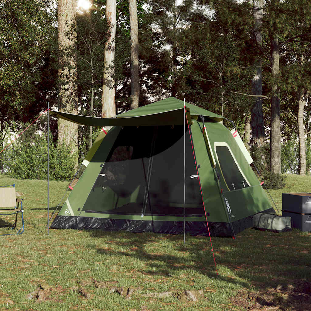 Kuppel-Campingzelt 5 Personen Grün Quick Release