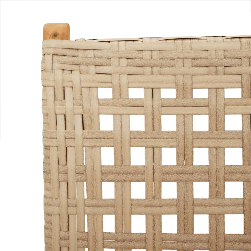 Gartenstuhl Verstellbar 4 Stk. Beige Poly Rattan Massivholz