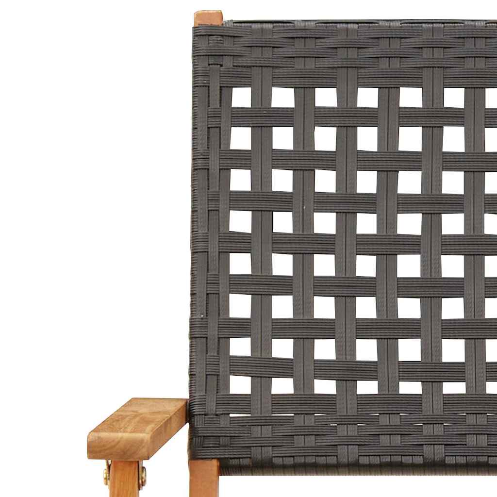 Gartenstühle 8 Stk. Klappbar Schwarz Poly Rattan & Massivholz