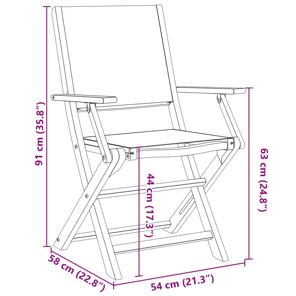 Gartenstühle 8 Stk. Klappbar Cremeweiß Stoff und Massivholz