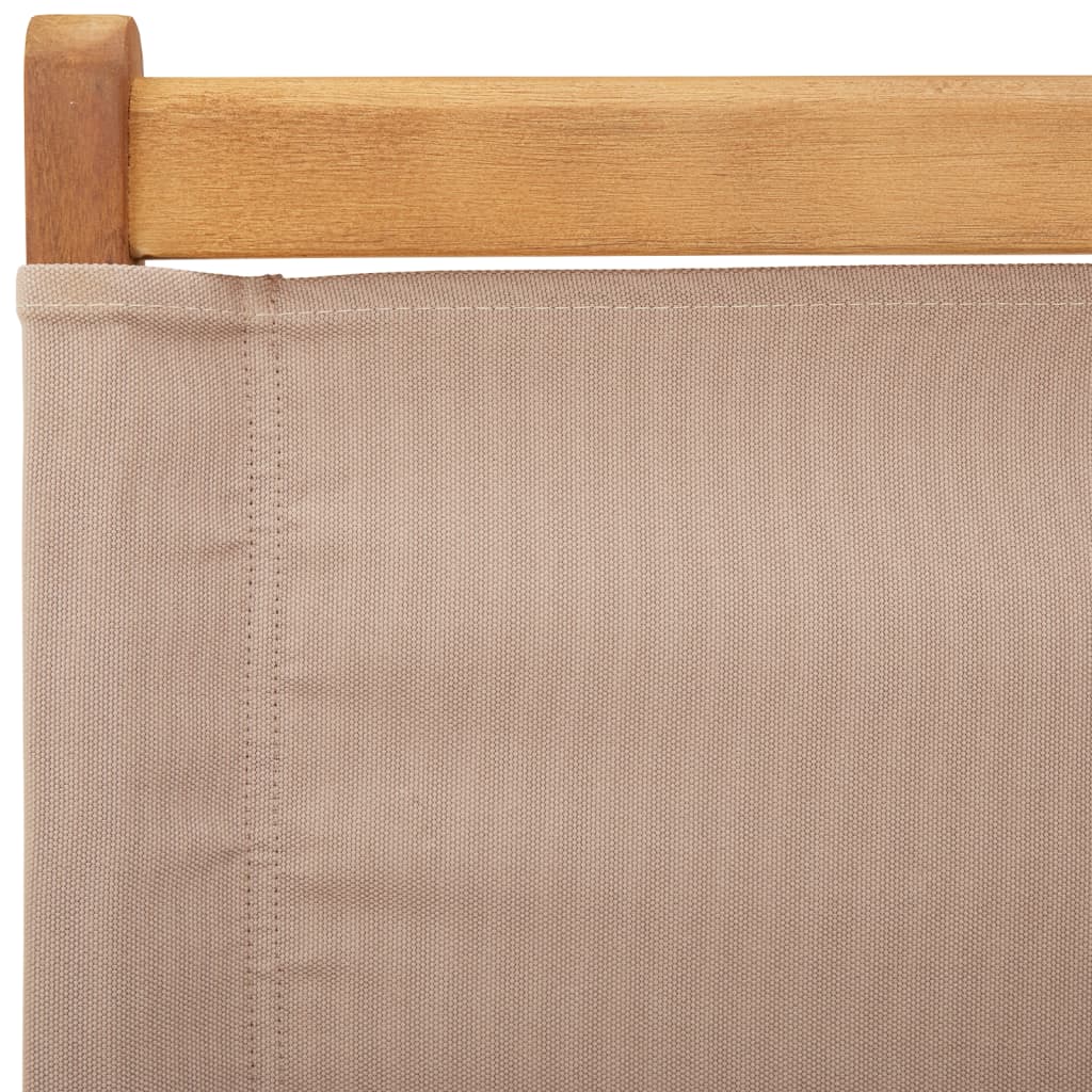 Gartenstühle 6 Stk. Klappbar Taupe Stoff und Massivholz