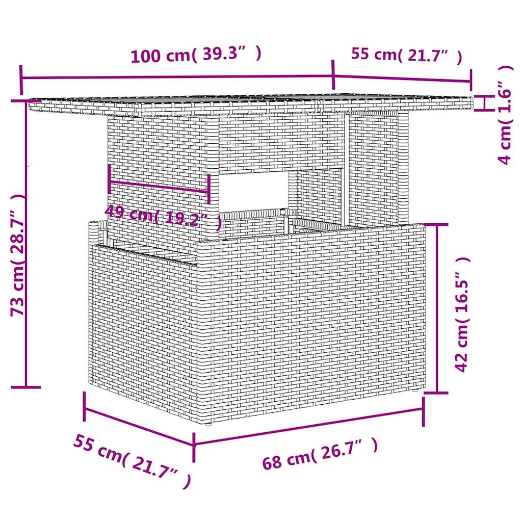 10-tlg. Garten-Sofagarnitur mit Kissen Braun Poly Rattan