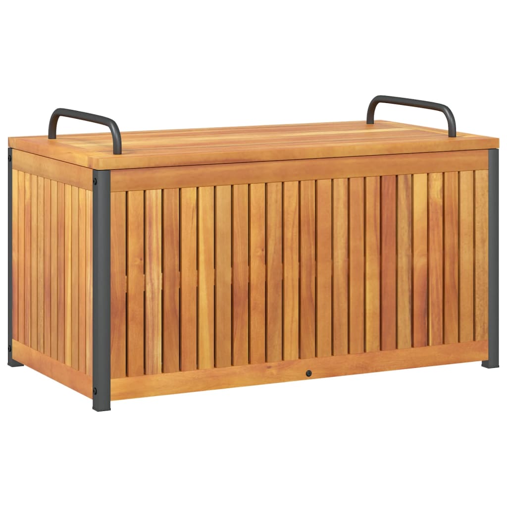 Gartenbox 85x45x45/53 cm Massivholz Akazie und Stahl