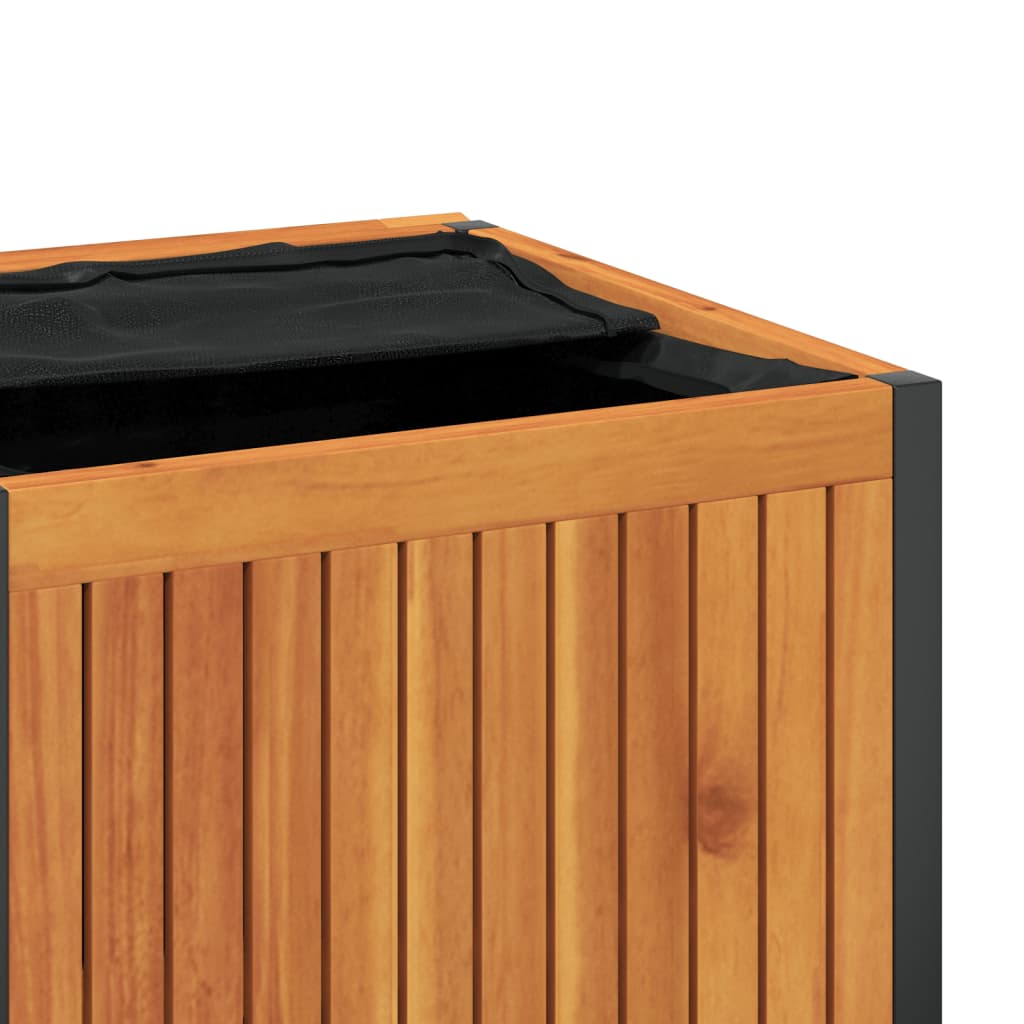 Gartenbox 110x45x42/53 cm Massivholz Akazie und Stahl