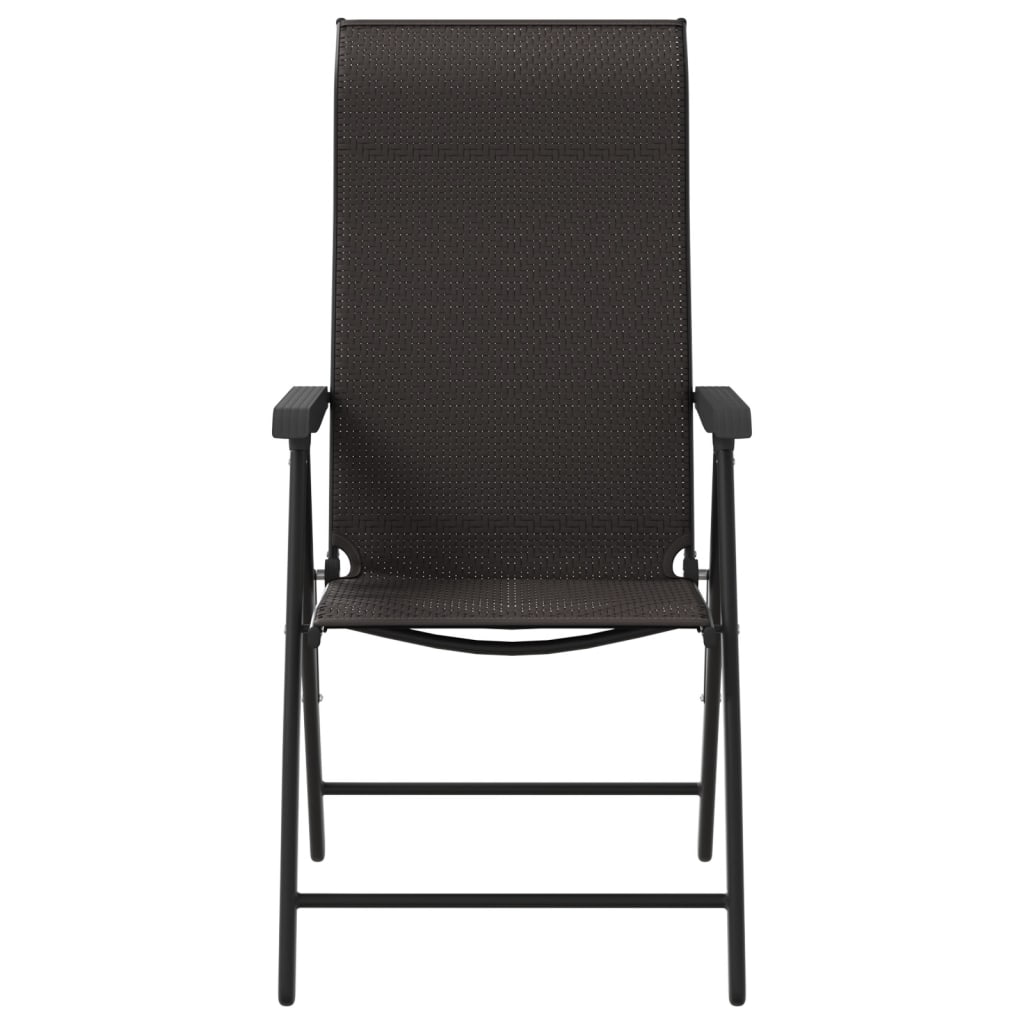 Gartenstühle 4 Stk. Klappbar Schwarz Kaffeebraun Poly Rattan