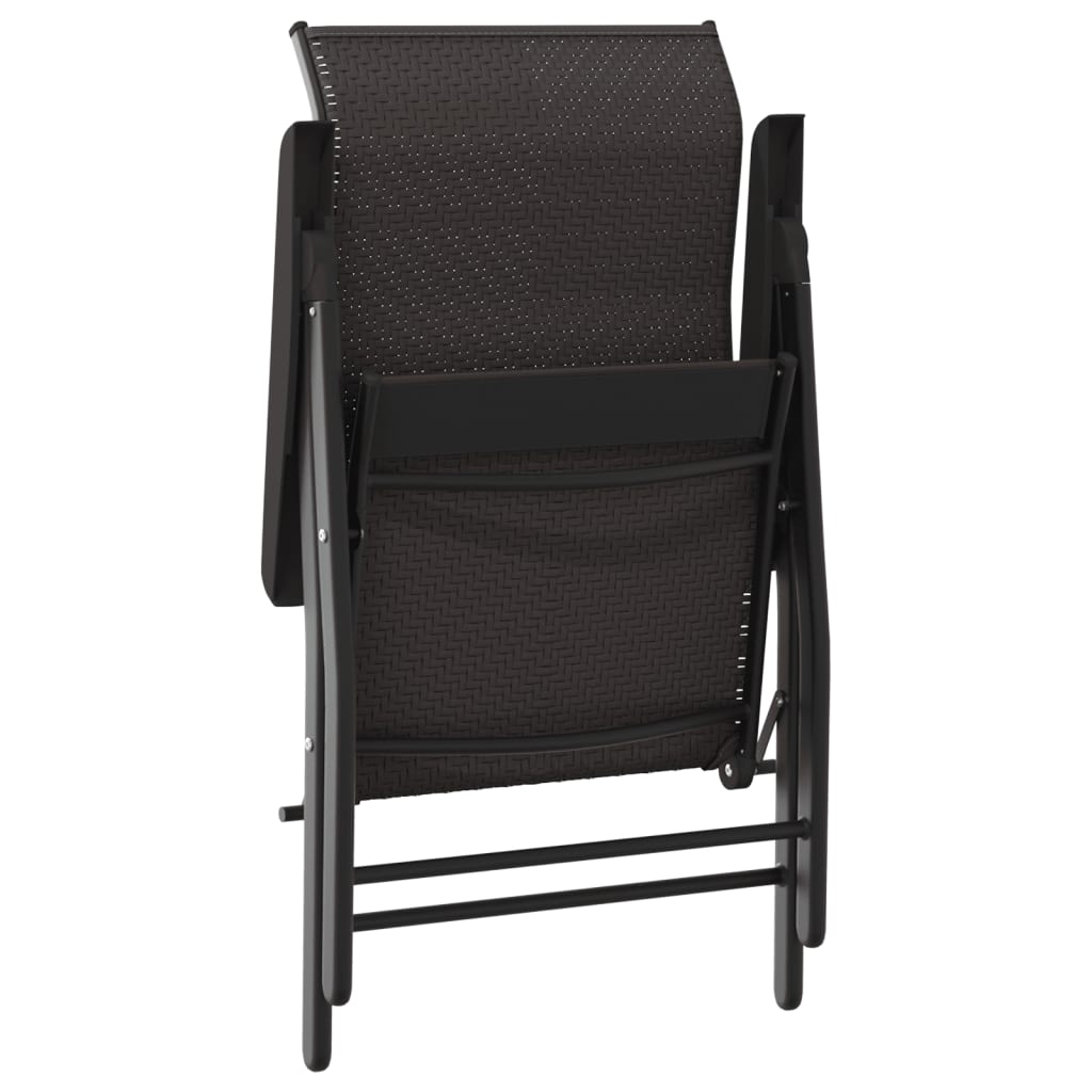 Gartenstühle 8 Stk. Klappbar Schwarz Kaffeebraun Poly Rattan