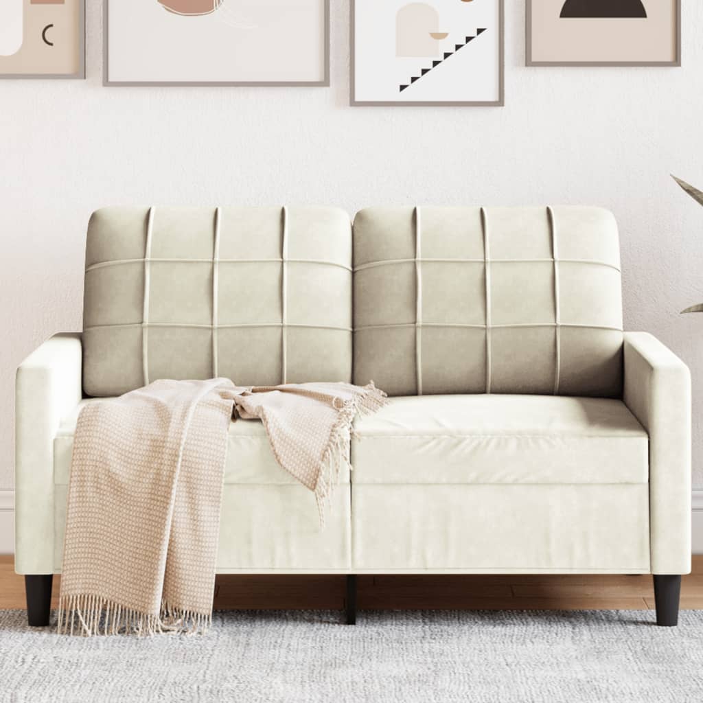 2-Sitzer-Sofa Creme 120 cm Samt