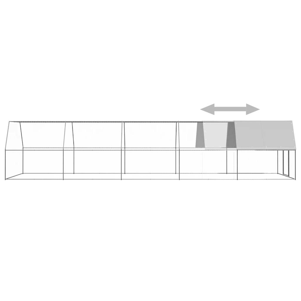 Hühnerkäfig 3x10x2 m Verzinkter Stahl