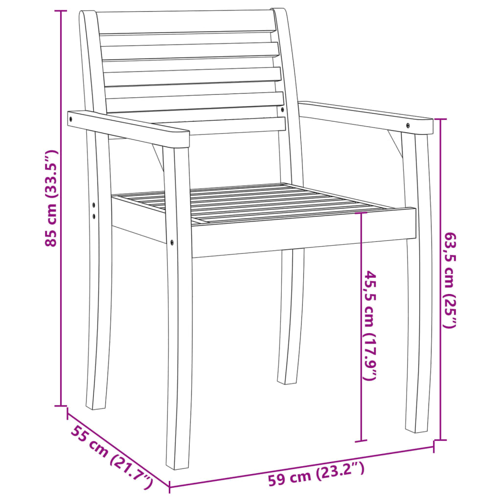 Gartenstühle 4 Stk. 59x55x85 cm Massivholz Akazie