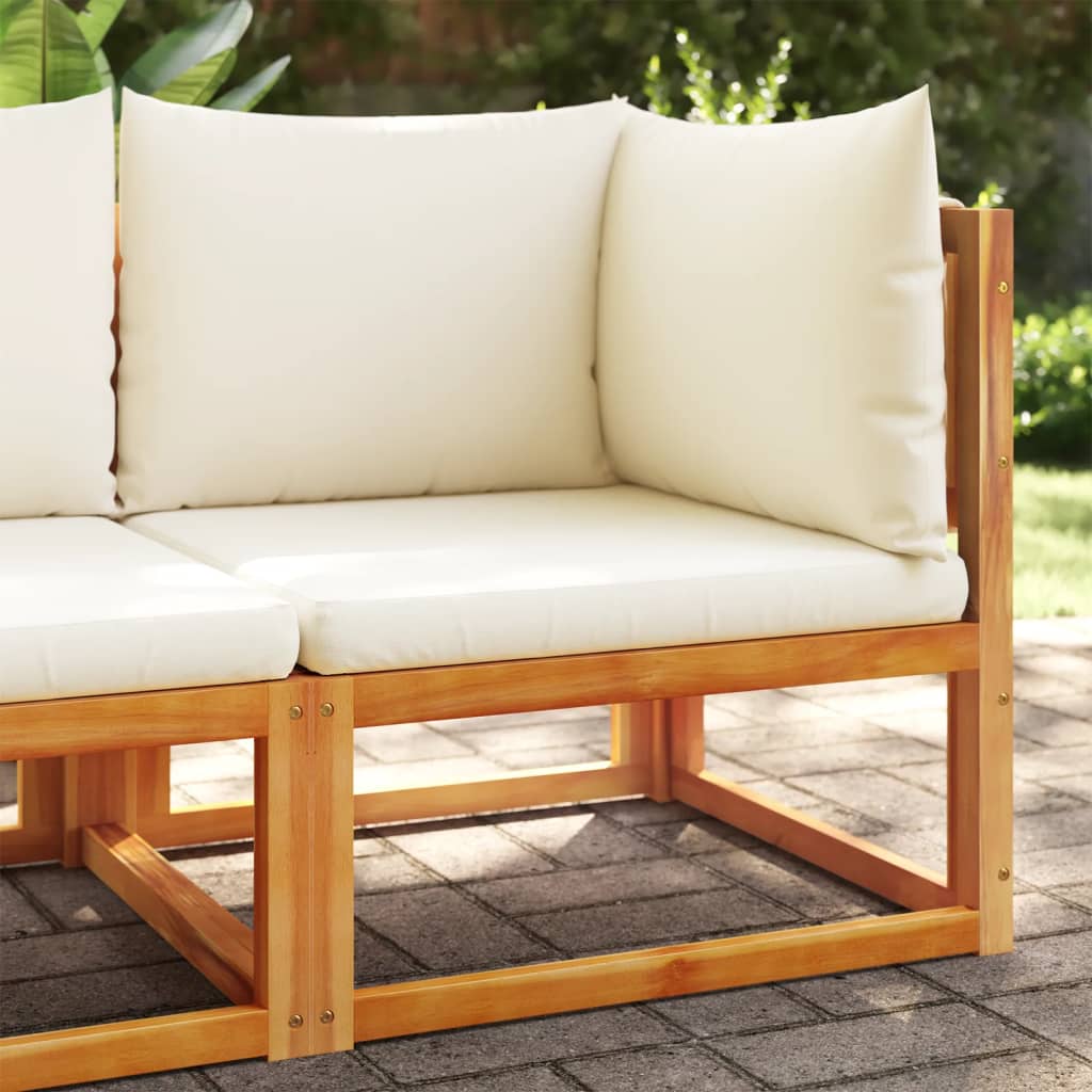 Garten-Ecksofa mit Kissen Massivholz Akazie