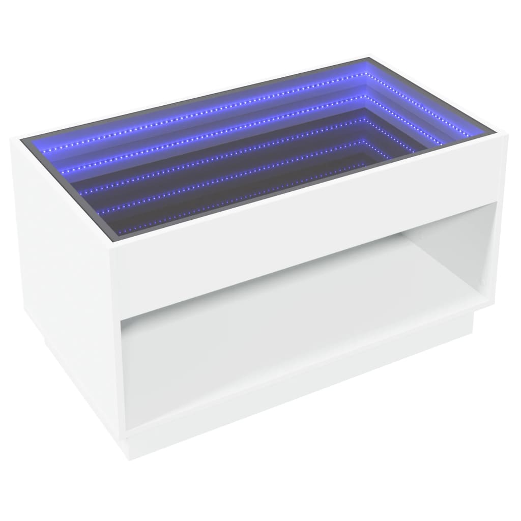 Couchtisch mit Infinity-LED Weiß 90x50x50 cm