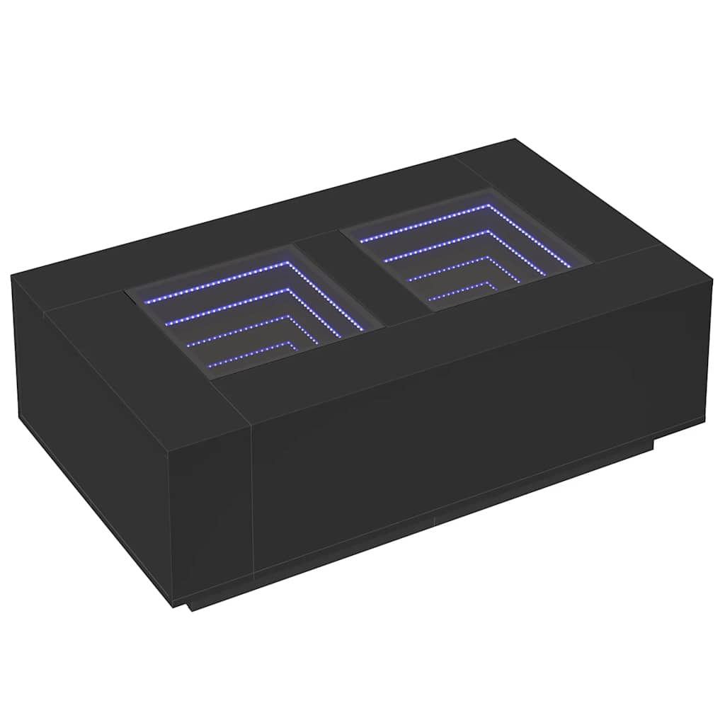 Couchtisch mit Infinity-LED Schwarz 116x69x40 cm