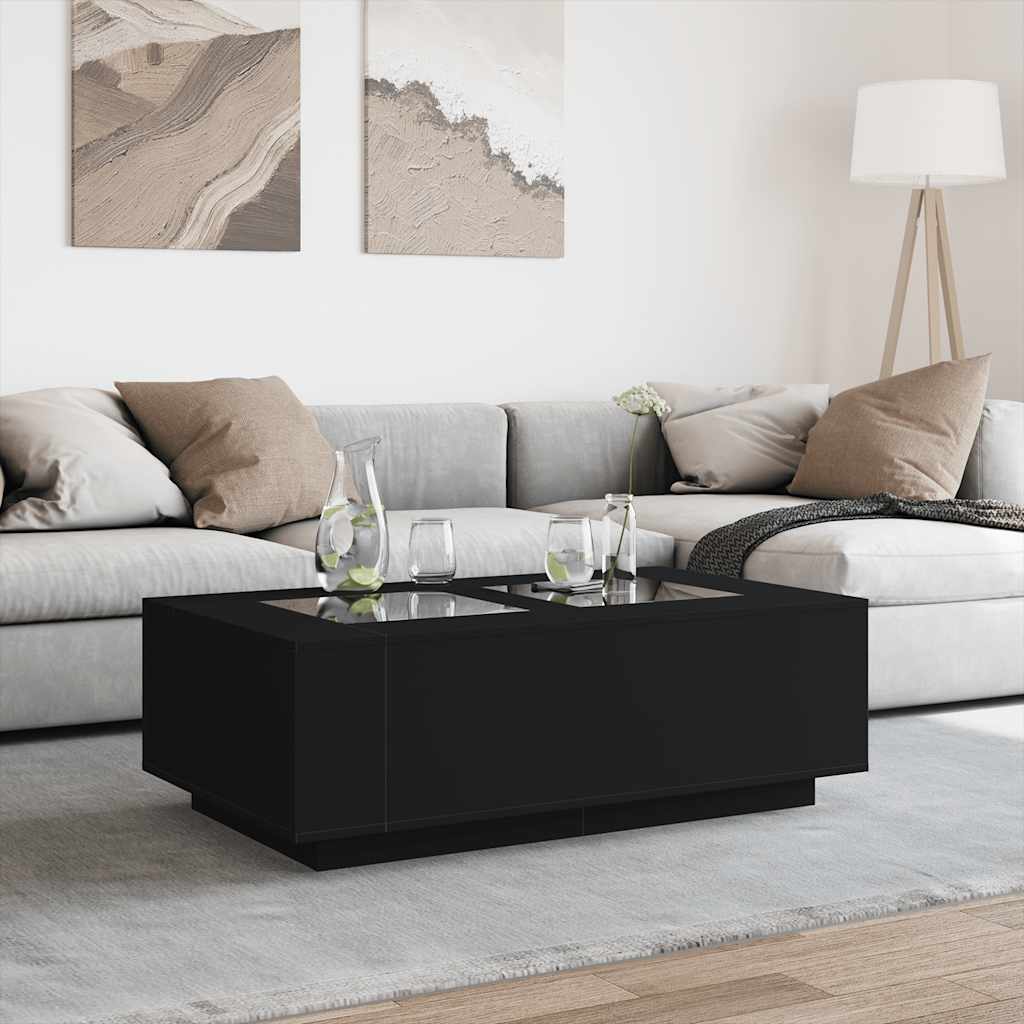 Couchtisch mit Infinity-LED Schwarz 116x69x40 cm