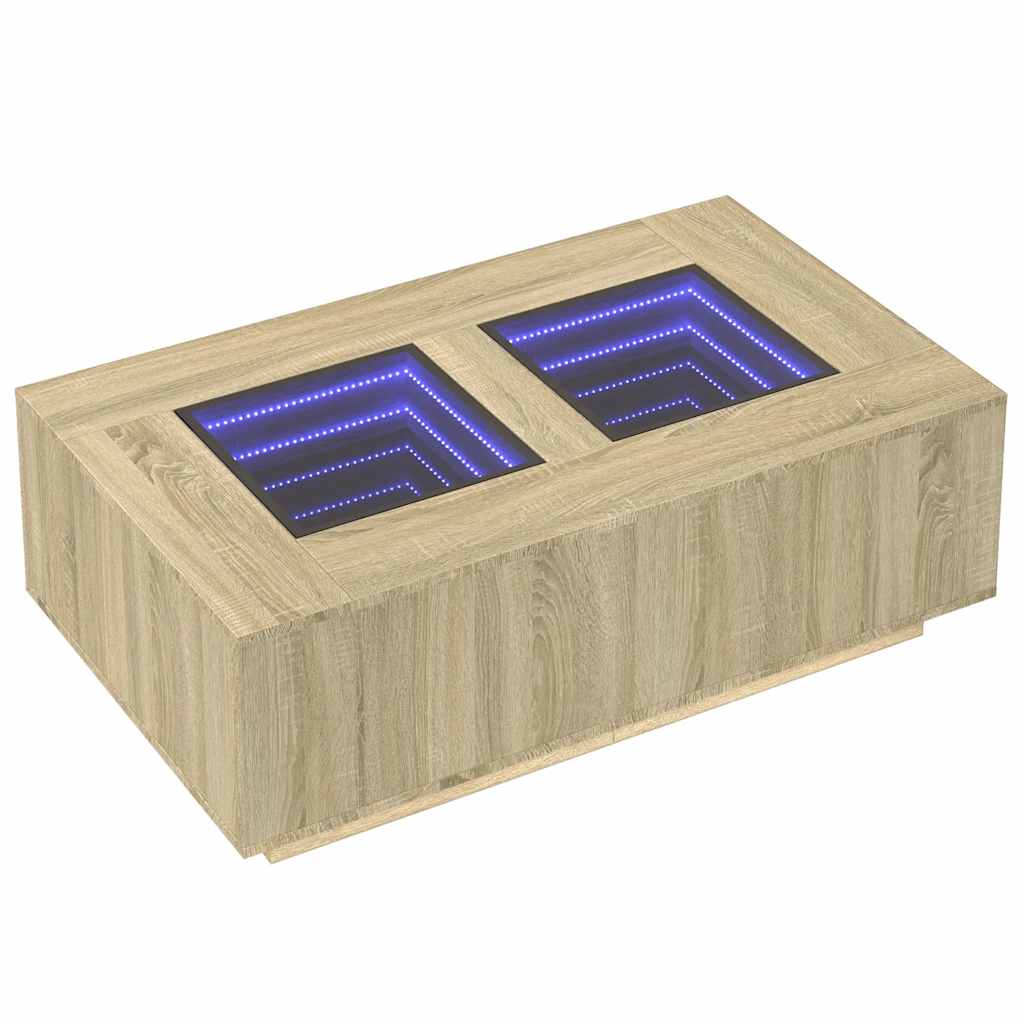 Couchtisch mit Infinity-LED Sonoma-Eiche 116x69x40 cm