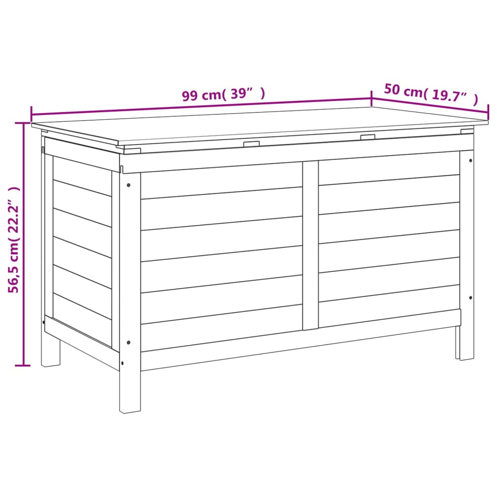 Gartentruhe 99x50x56,5 cm Massivholz Tanne