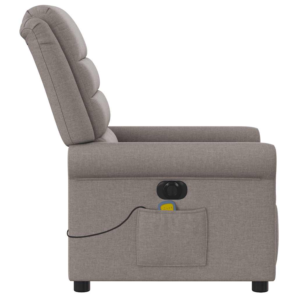 Massagesessel Elektrisch Taupe Stoff