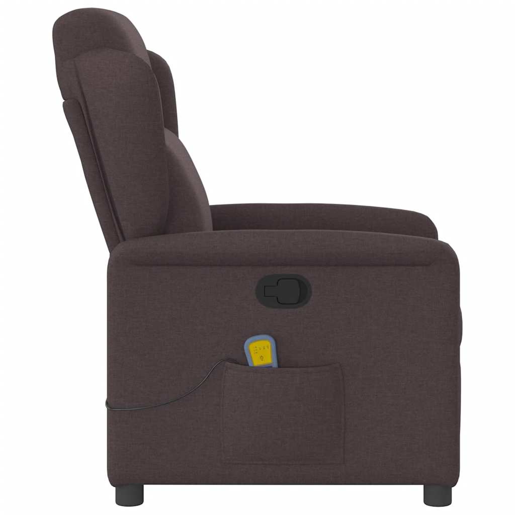 Massagesessel Dunkelbraun Stoff