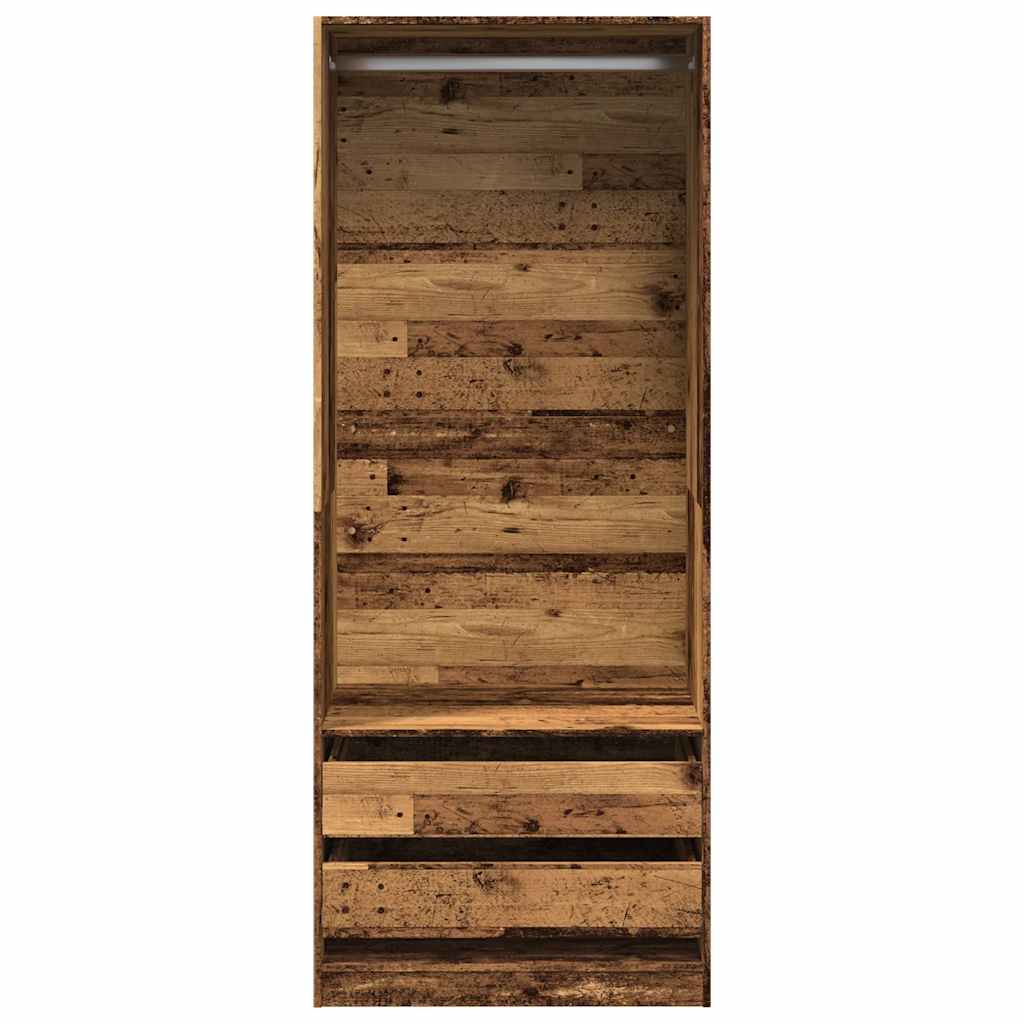 Kleiderschrank Altholz-Optik 80x50x200 cm Holzwerkstoff