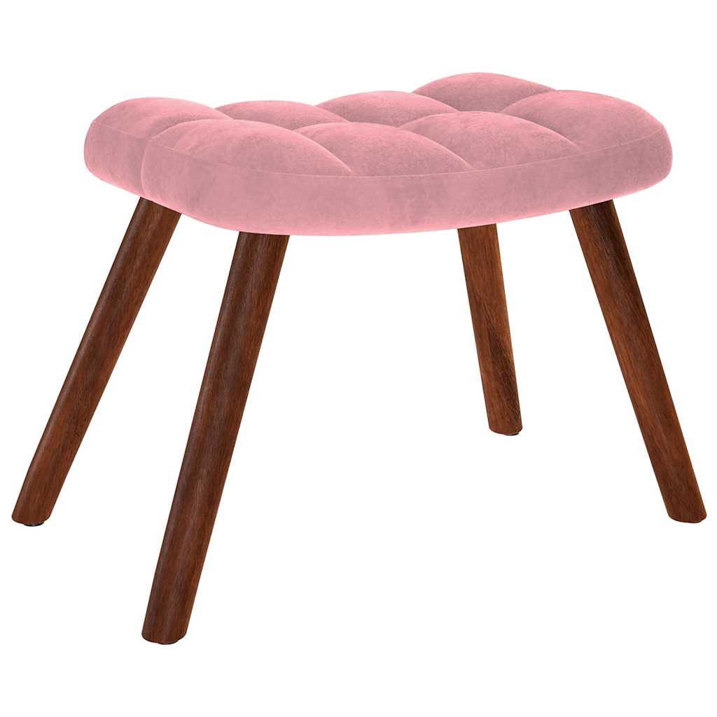 Schaukelstuhl mit Hocker Pink Velvet