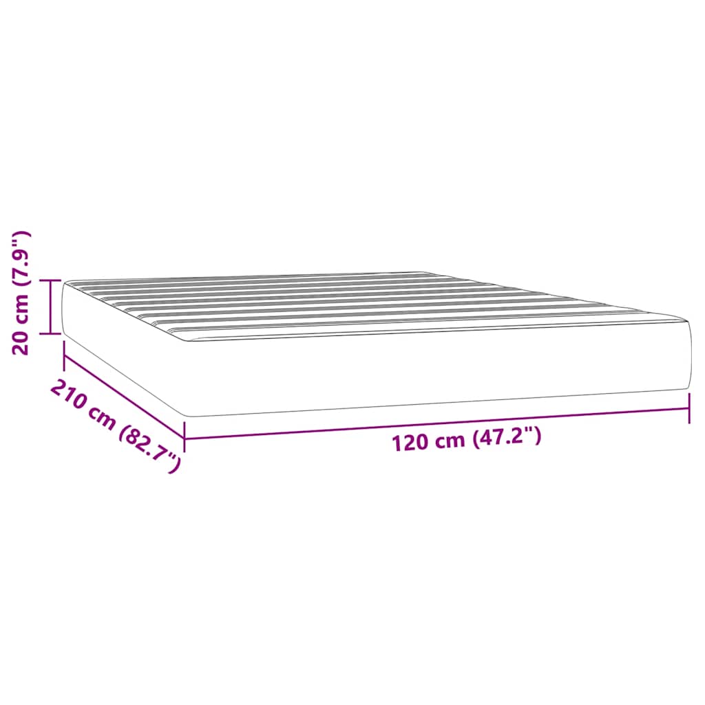 Taschenfederkernmatratze Schwarz 120x210x20 cm Samt