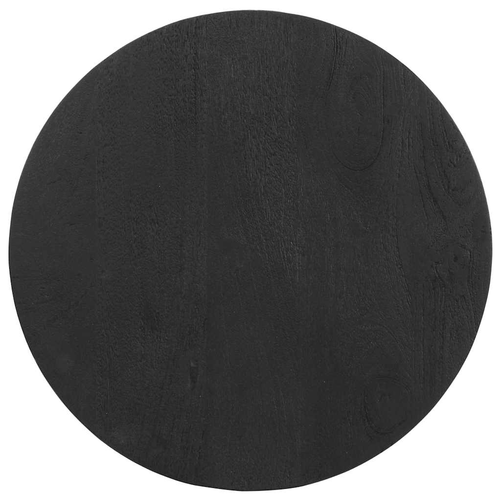 Beistelltisch Schwarz Ø50x40 cm Massivholz Mango