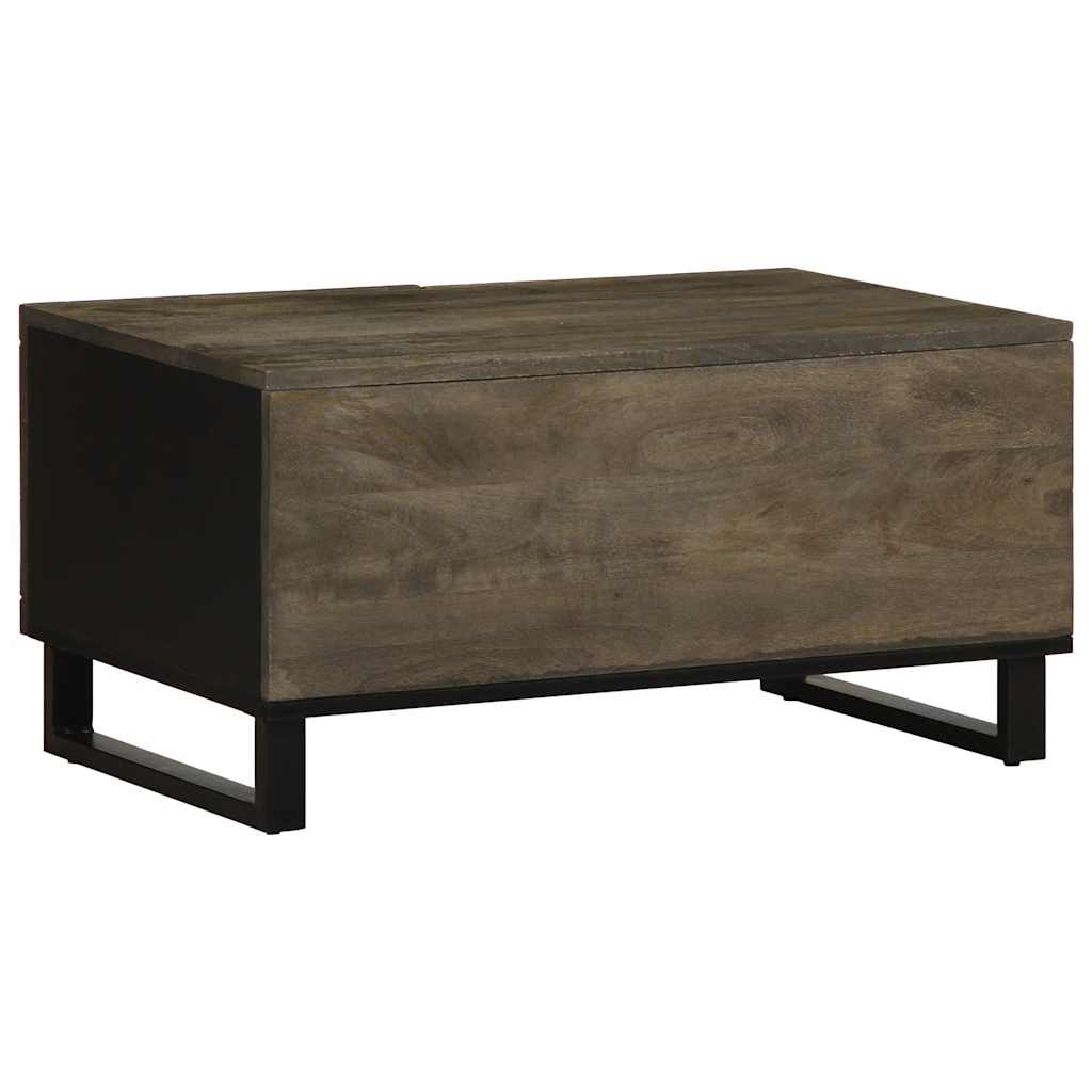 Couchtisch Schwarz 80x50x40 cm Massivholz Mango