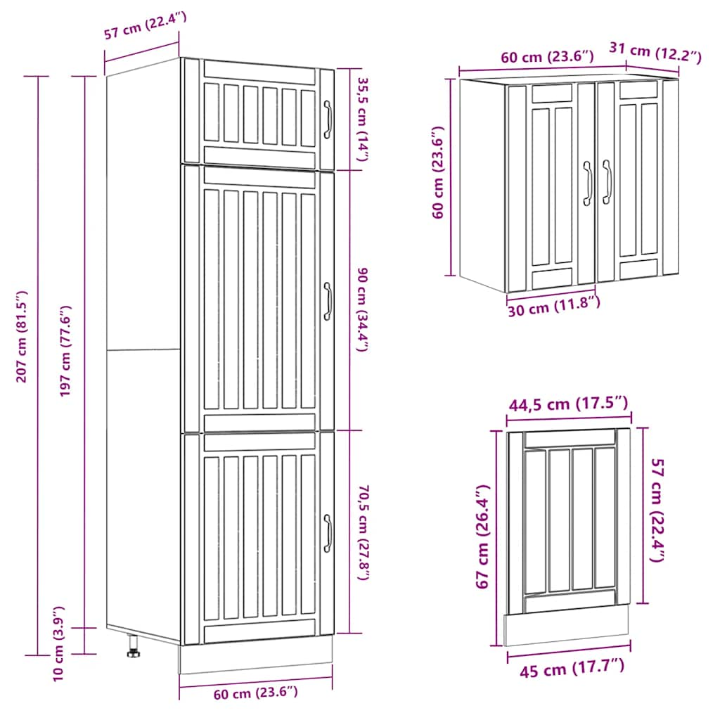 8-tlg. Küchenschrank-Set Kalmar Weiß Holzwerkstoff