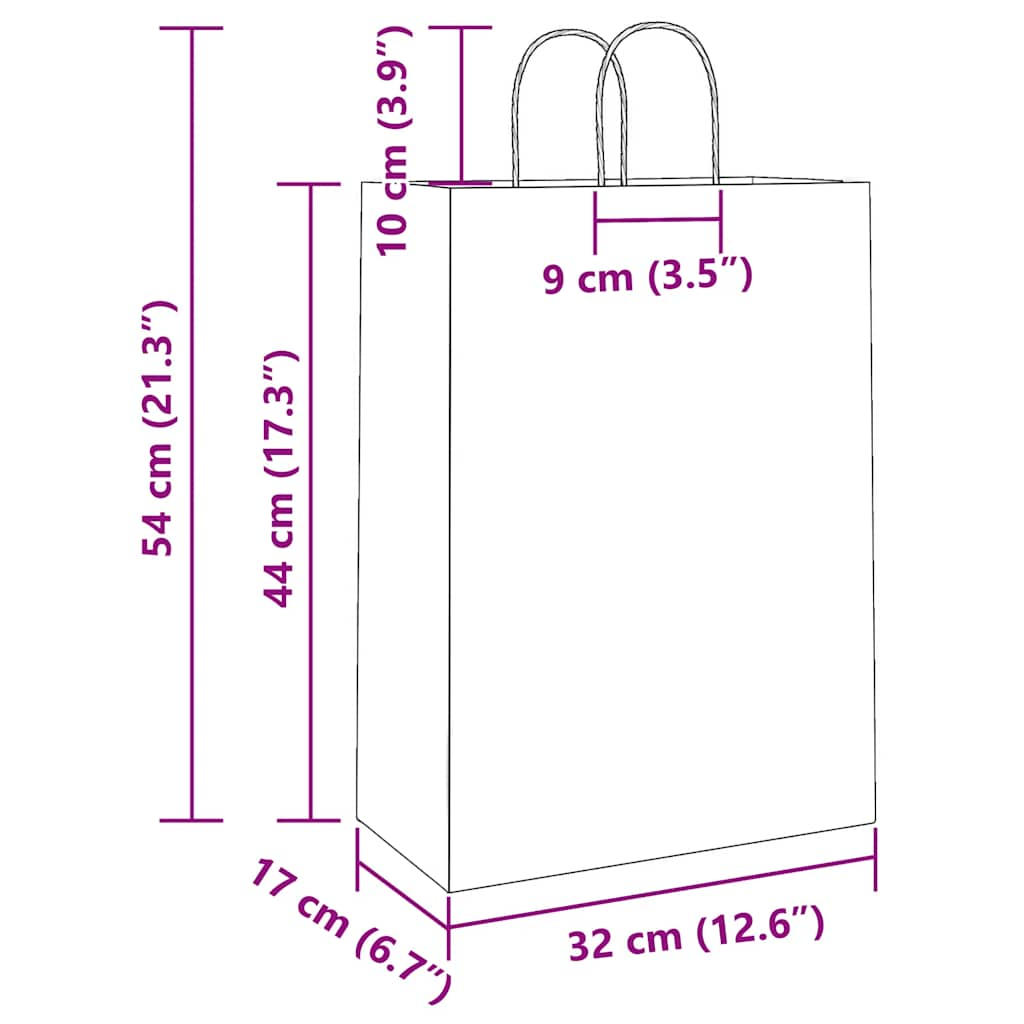 Papiertragetaschen 250 Stk. mit Henkeln Rosa 32x17x44 cm