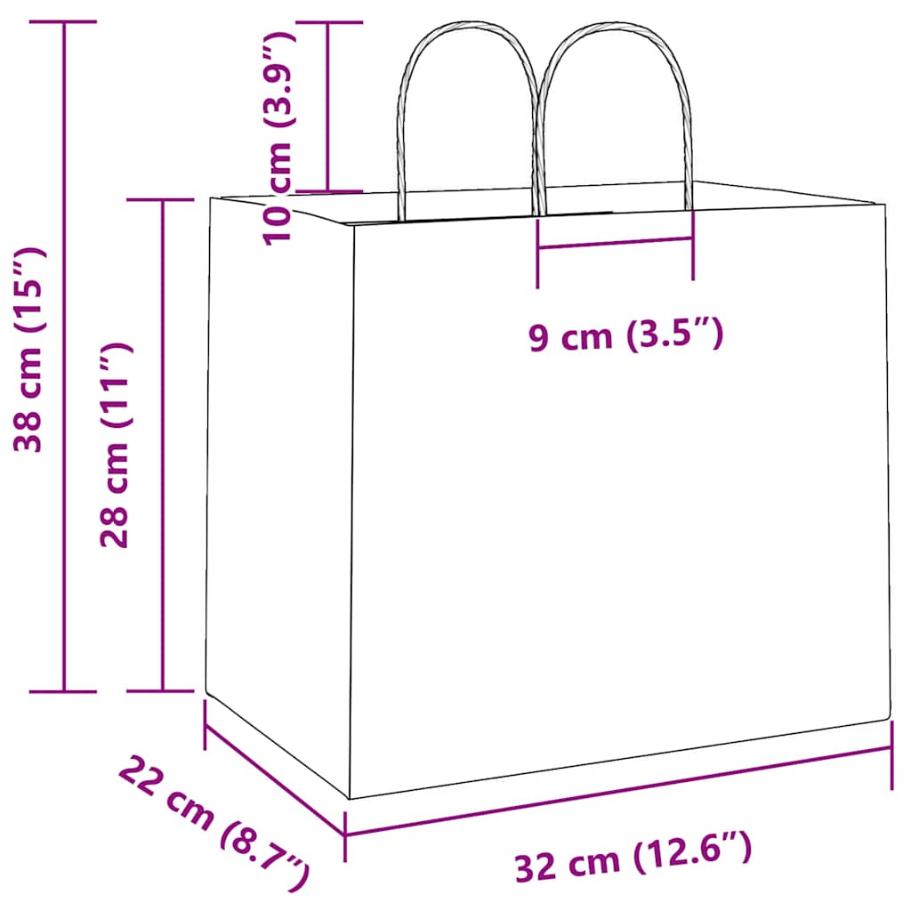 Papiertragetaschen 250 Stk. mit Henkeln Grün 32x22x28 cm