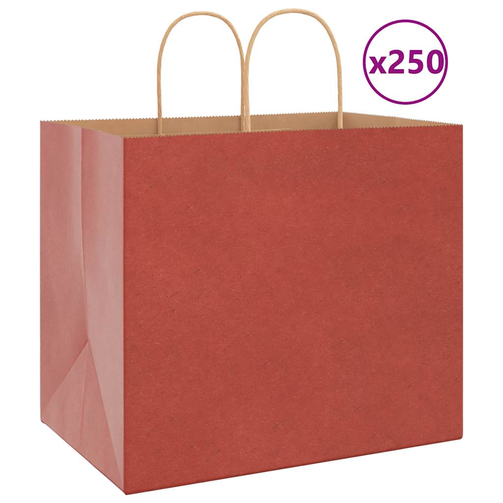 Papiertragetaschen 250 Stk. mit Henkeln Rot 32x22x28 cm