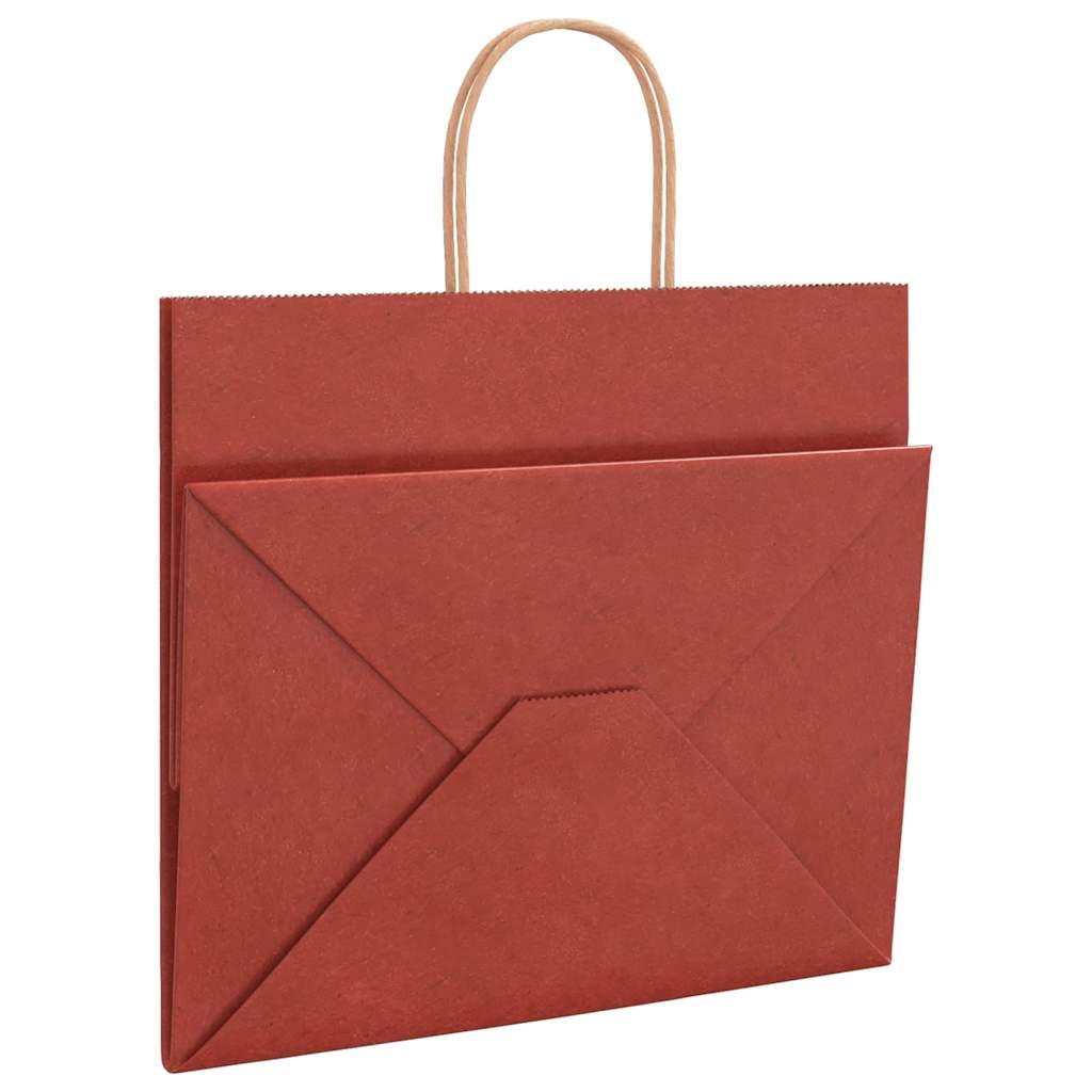 Papiertragetaschen 250 Stk. mit Henkeln Rot 32x22x28 cm