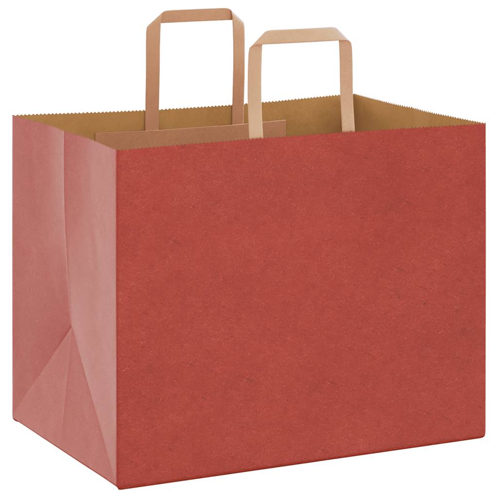 Papiertragetaschen 250 Stk. mit Henkeln Rot 32x22x24 cm