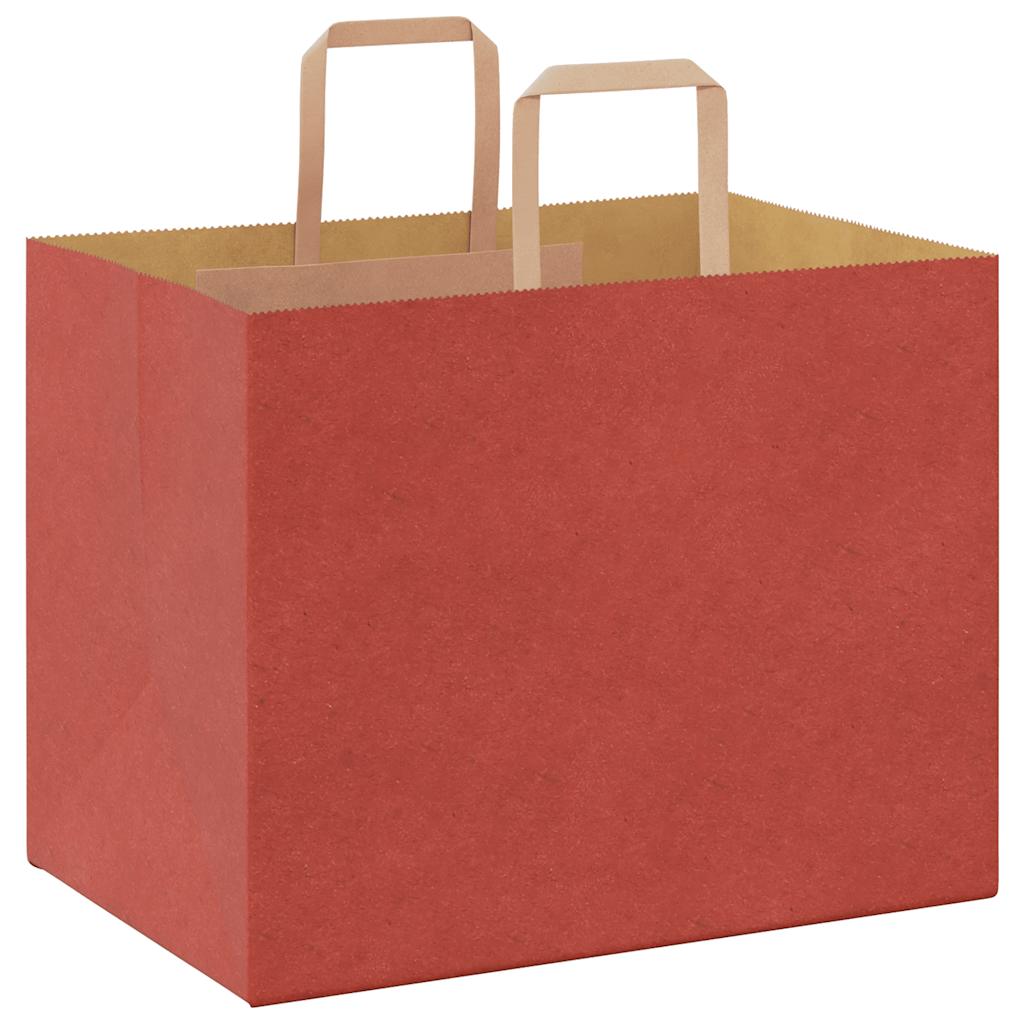 Papiertragetaschen 250 Stk. mit Henkeln Rot 32x22x24 cm