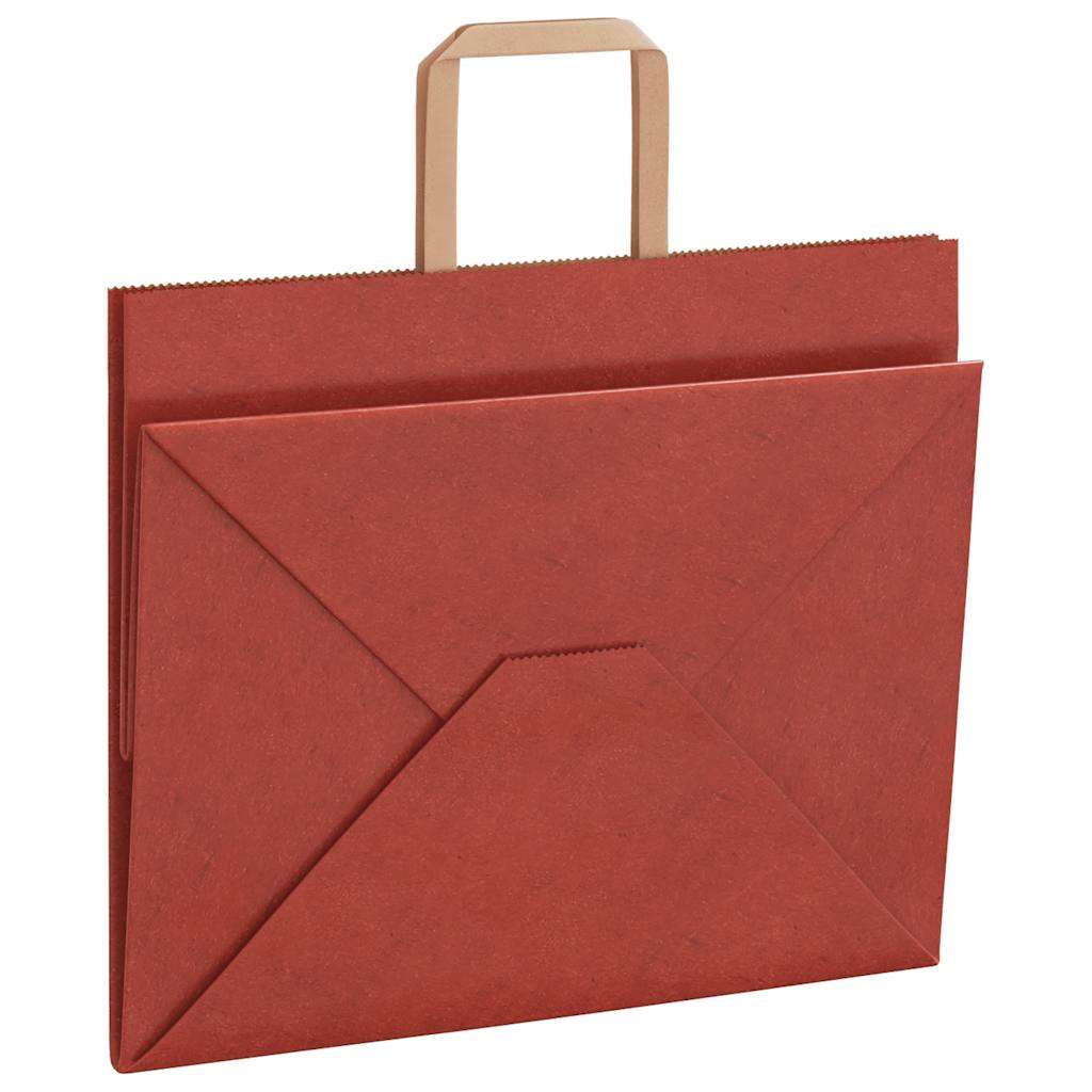 Papiertragetaschen 250 Stk. mit Henkeln Rot 32x22x24 cm