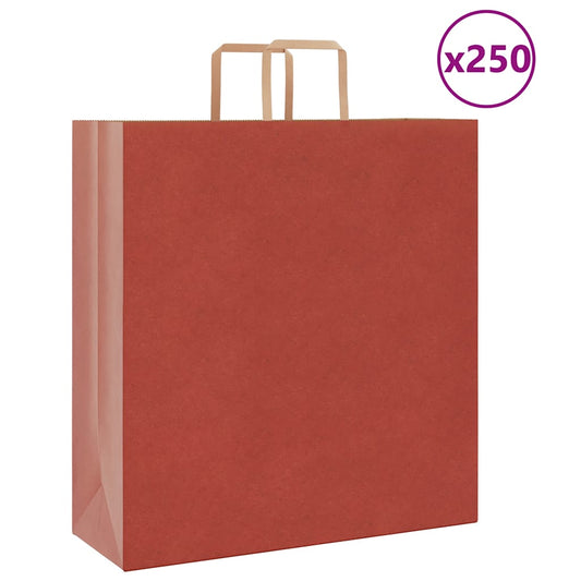 Papiertragetaschen 250 Stk. mit Henkeln Rot 45x17x48 cm