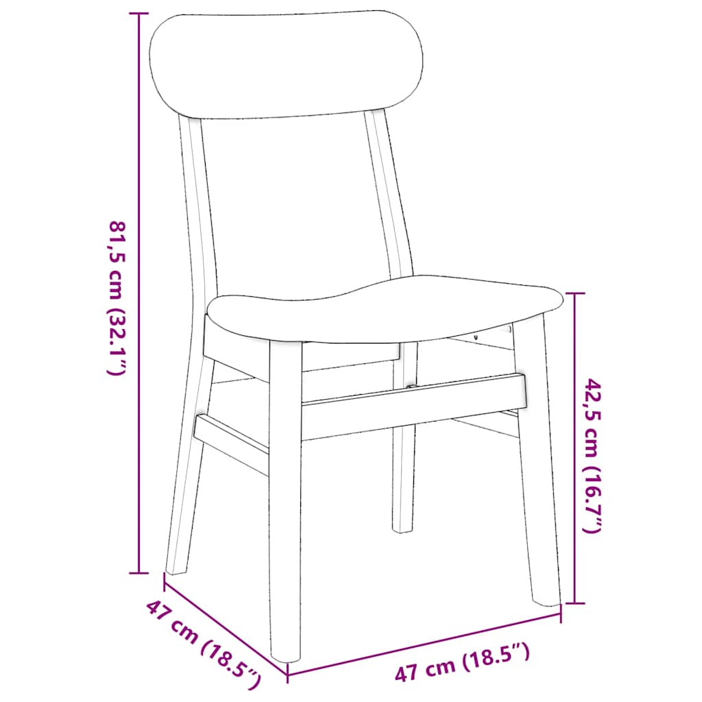 Esszimmerstühle mit Kissen 2 Stk. Braun Massivholz Gummibaum