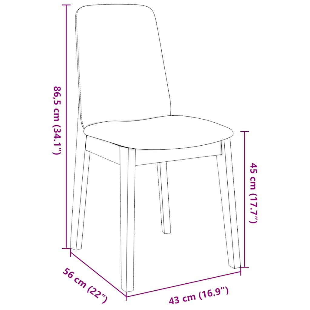 Esszimmerstühle mit Kissen 2 Stk. Braun Massivholz Gummibaum