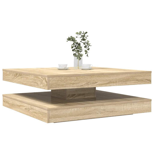 Couchtisch 360-Grad Drehbar Sonoma-Eiche 90x90x34,5 cm