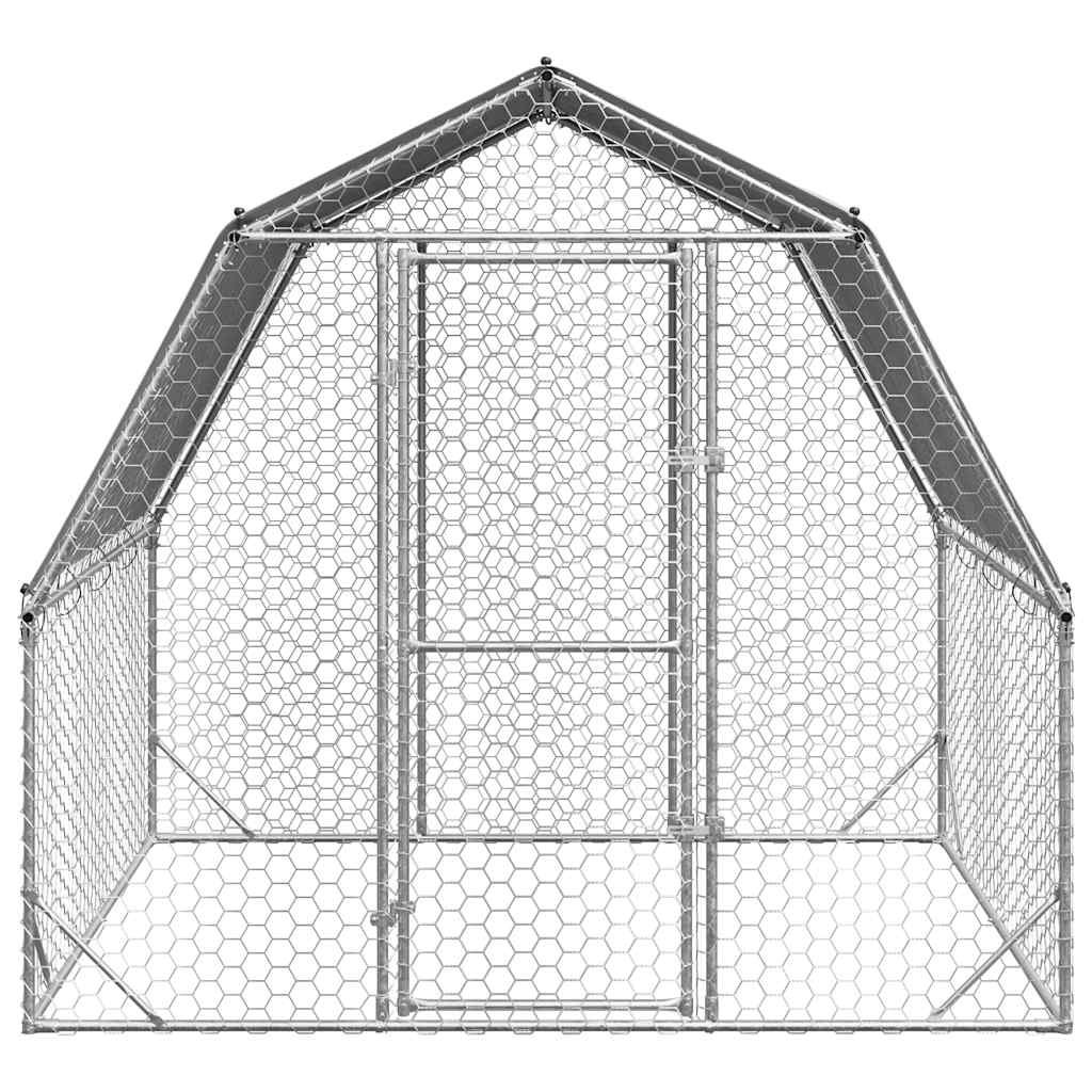 Hühnerstall mit Dach 2,5x2x2,25 m Verzinkter Stahl