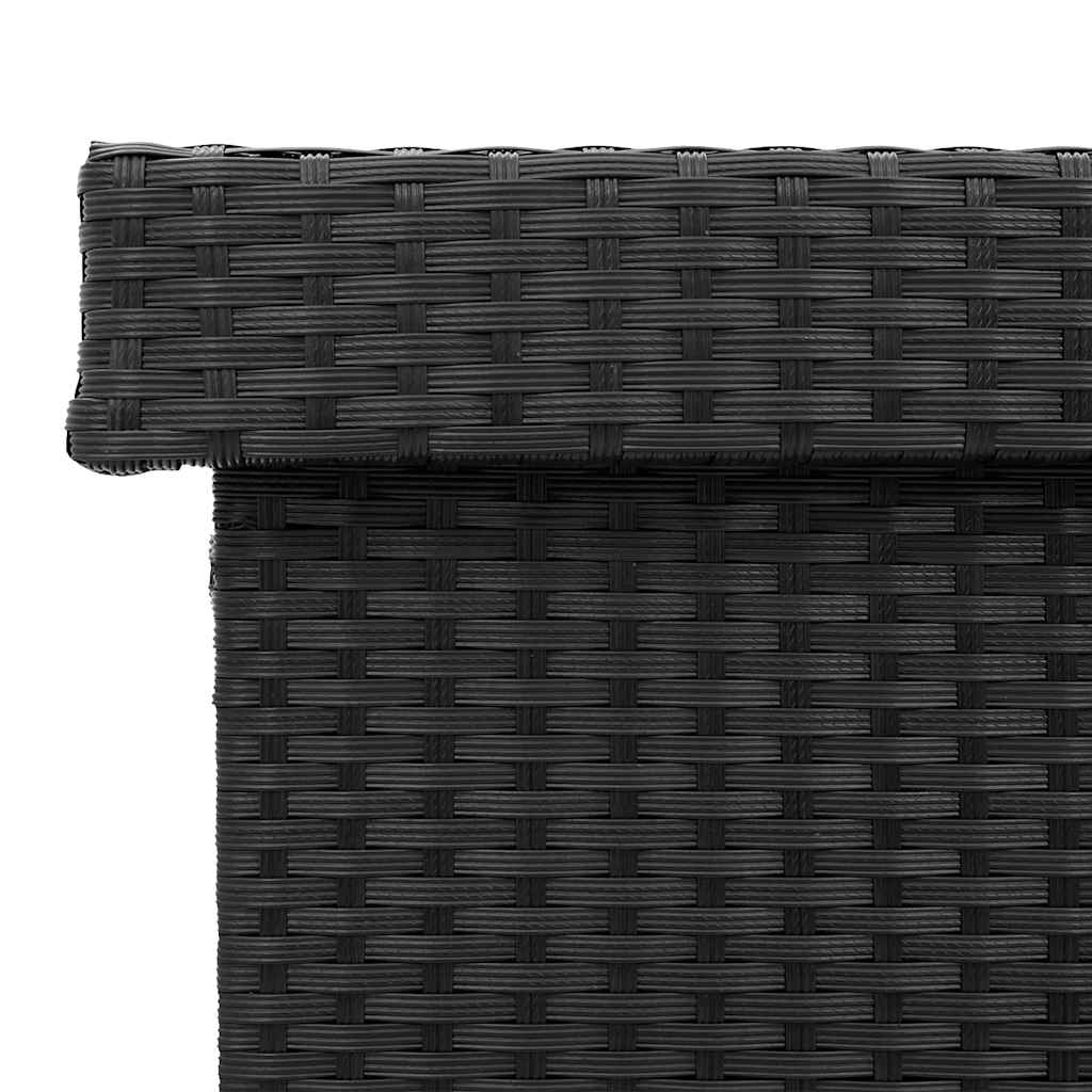 Gartentruhe mit Rollen Schwarz 110x55x73 cm Poly Rattan