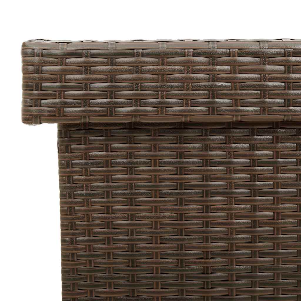 Gartentruhe mit Rollen Braun 160x55x75 cm Poly Rattan